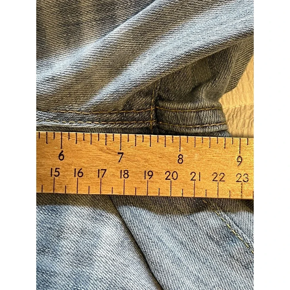 True Religion Savannah Denim Long Jean Bermuda Shorts Size 27 Lt Blue Wash Jorts